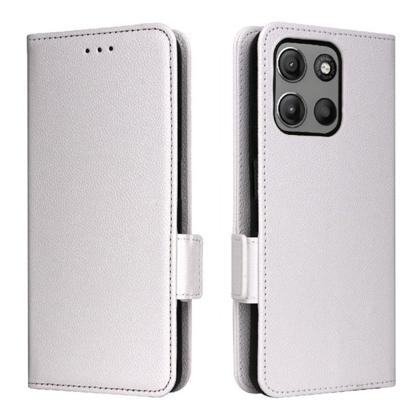Funda Cartera para Motorola Moto G17 Power Tapa Flip con Ranuras y Soporte Blanco