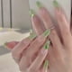 thumbnail image 1 of St. Patrick's Day Heart Decor Long Press On Nails - Women's Fashion Green Ombre False Nails, 1 of 2