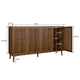 thumbnail image 1 of 63 inch Walnut Sideboard Buffet Cabinet With Storage ,Grille-Striped 4 Doors Sideboard,Multifunctional Accent Cabinet for Dining Room,Living Room,Entryway,Kitchen, 1 of 3