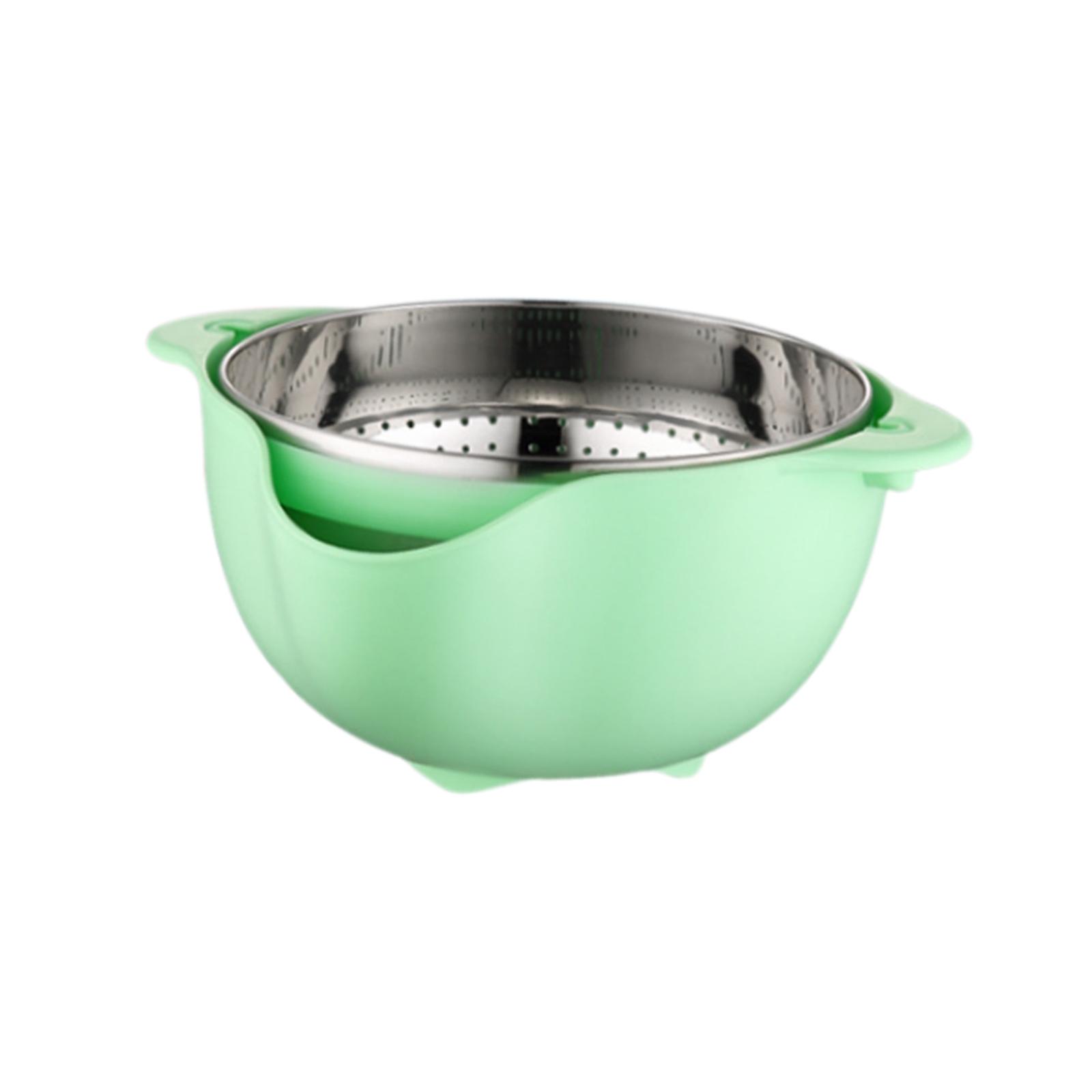 Magideal - Cesta De Drenaje De Doble Capa, Cesta De Colador, Cuenco De Lavado Reutilizable Y Colador, Contenedor De Comida De Organización De Cocina Para Frutas Verde