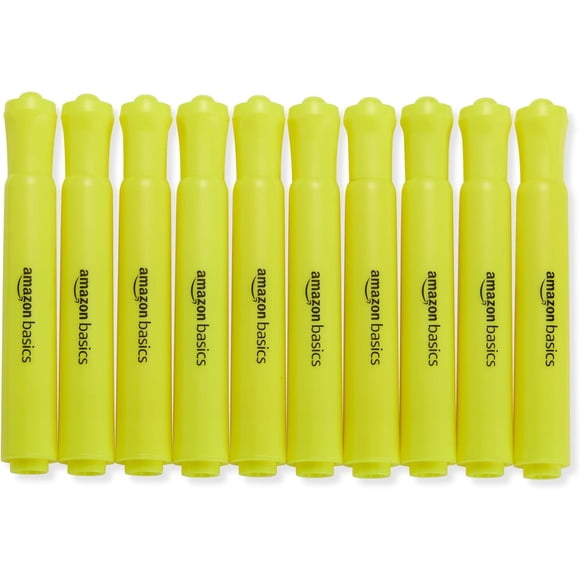 Destacadores Amazon Basics Tank Style, 12 unidades, punta cincel