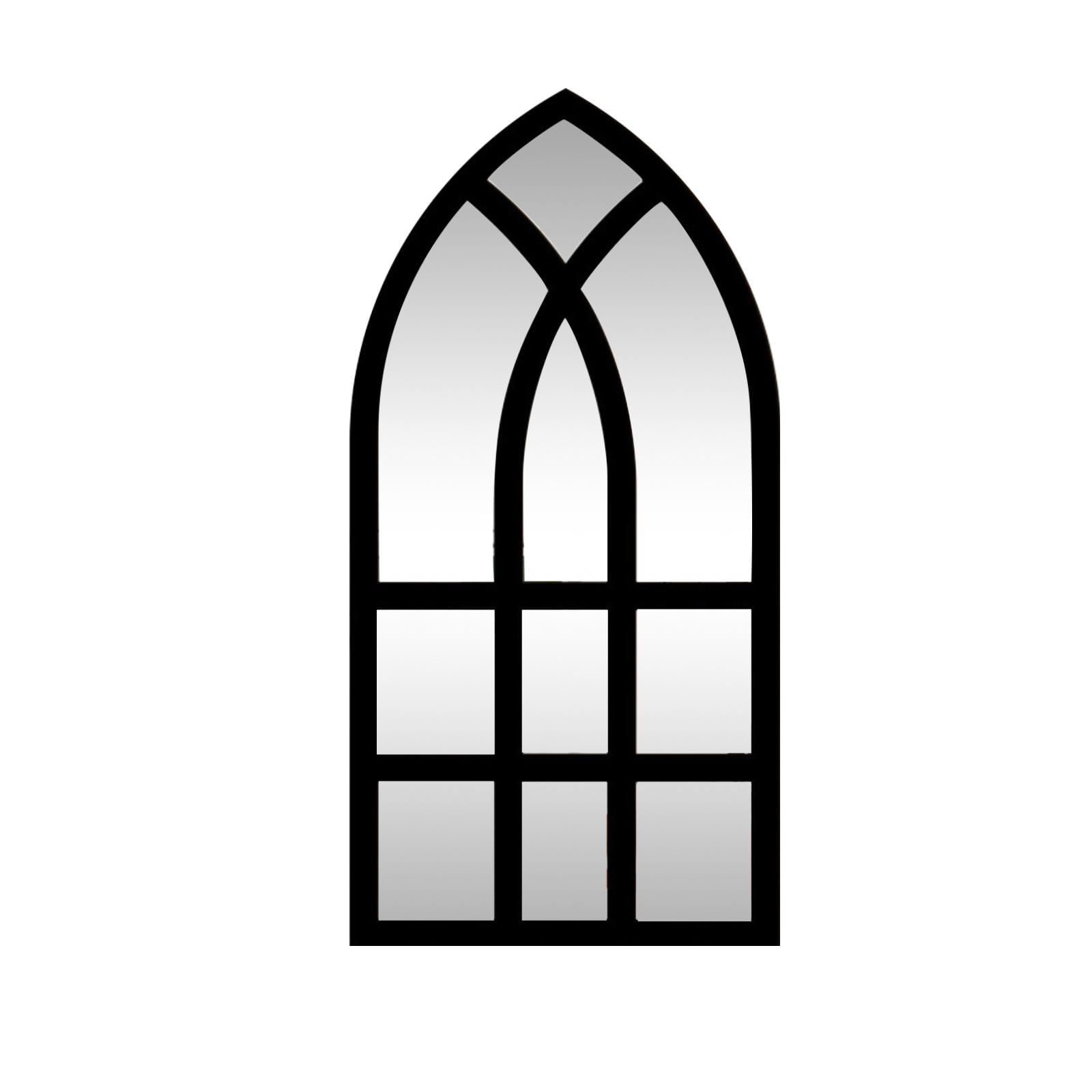 Bothyi - Espejo De Pared Espejo De Sala De Estar Decoración De Pared Espejo De Pared Con Ventana Arqueada De 9x17 Pulgadas Negro