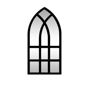 Bothyi - Espejo De Pared Espejo De Sala De Estar Decoración De Pared Espejo De Pared Con Ventana Arqueada De 9X17 Pulgadas Negro