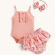 thumbnail image 1 of Conjunto De Body Con Tirantes + Calzon Y Diadema Para Niñas Primavera Verano, 1 of 3