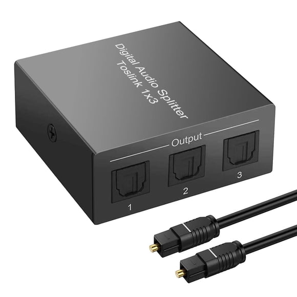 Divisor Toslink Y.D.F de 1 entrada y 3 salidas con LPCM 2.0 DTS Dolby