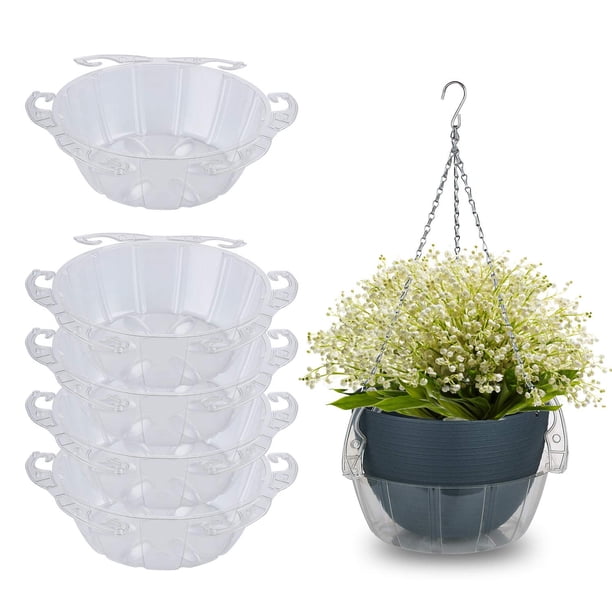 Bandejas de goteo Plant Saucers Idyllize de plástico transparente de 25 cm, 5 unidades