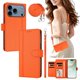 thumbnail image 2 of Funda Cartera de Cuero Sintético para iPhone 18 Pro, Naranja, 2 of 6
