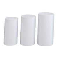 Magideal - 3 Cubiertas De Pedestal Cilíndricas, Elegantes Cubiertas De Pedestal Cilíndricas Para Aniversarios, Eventos Y Festividades. Blanco