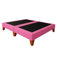 Ethan Desing - Base De Cama 2 Plazas Rosado En Lino
