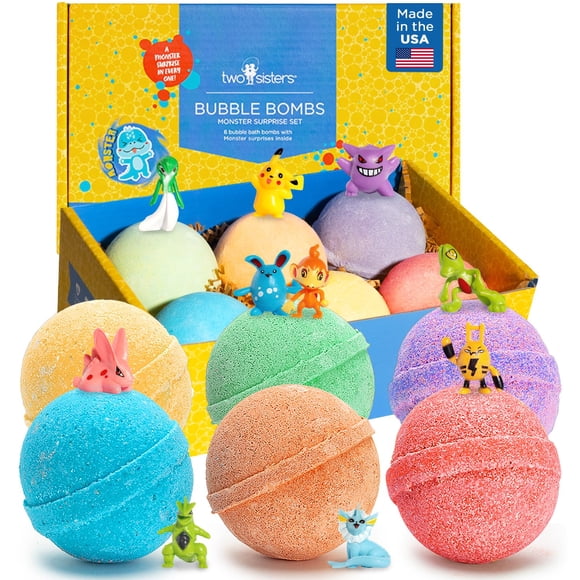 Bombas de baño Two Sisters Poke Monster Kids con sorpresa (paquete de 6)