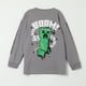 thumbnail image 3 of Polera Manga Larga Niño Creeper Sss Gris Minecraft, 3 of 4