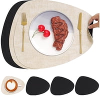 Aura Zeus - Set 4 Individuales + 4 Posavasos Impermeables Antimanchas 2 En 1