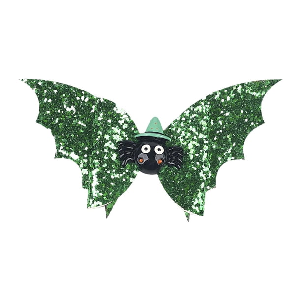 Horquilla Para El Pelo Con Forma De Murciélago Y Lazo Para Halloween, Pasador Para El Pelo Con Forma De Ala De Murciélago Para Festivales, Viajes Diarios, Color Verde