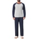 thumbnail image 1 of INSPIRE CHIC Conjunto de Pijama de 2 Piezas para Hombre con Camiseta de Manga Raglán y Pantalones de Estar 2XL Azul Marino, 1 of 6