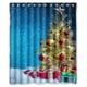 thumbnail image 1 of Cortina de ducha navideña con diseño de Papá Noel y ganchos, tamaño 60 x 72 pulgadas, 1 of 3