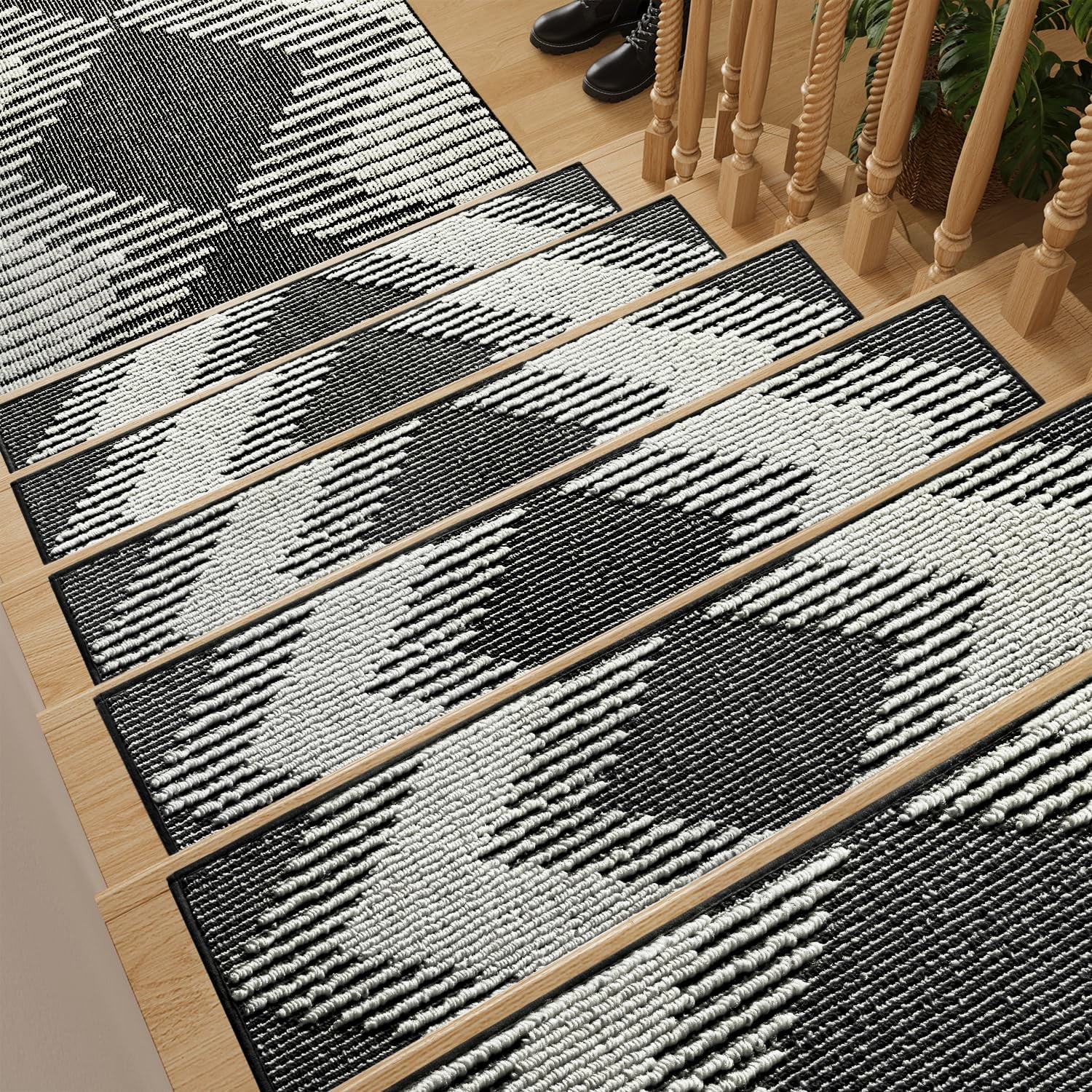 Alfombra Padoor De 15 Piezas Antideslizante Autoadhesiva Para Escalones De Escalera 20 X 76 Cm