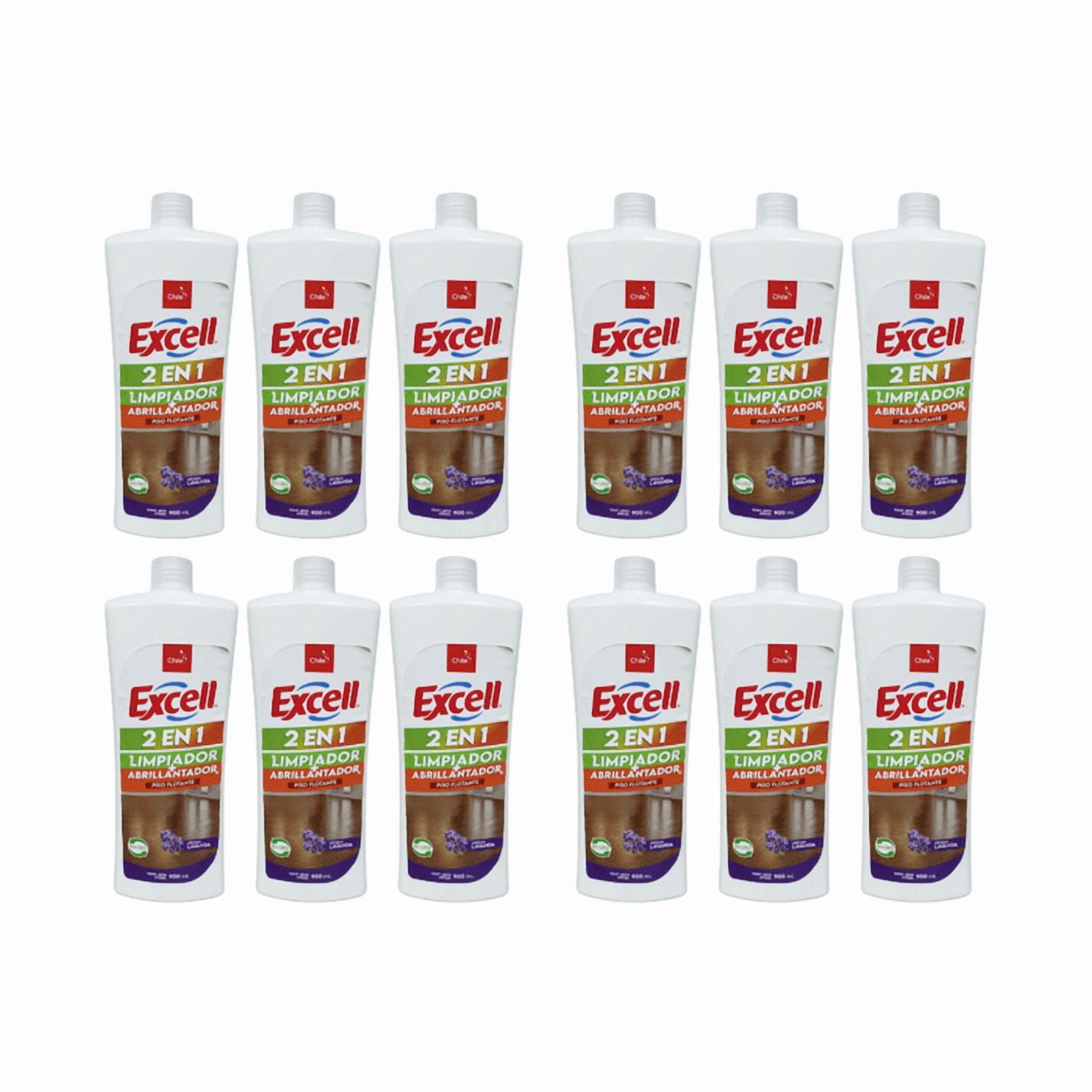 Pack 12 Limpiador Y Abrillantador 2 En 1 Excell 900ml Pisos Flotante