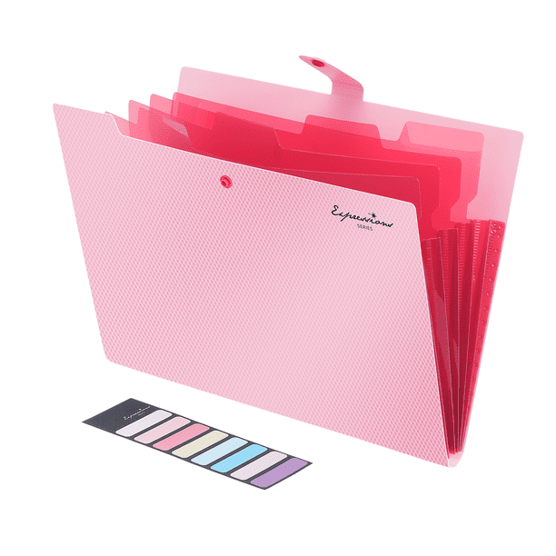 Stay Organized in Style with our Cute 5-Pocket Expanding File Folder with Labels - Perfect for School, Office, and Home Use!
