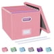 thumbnail image 1 of Organizador de archivos Oterri, caja de archivos portátil con tapa, color rosa, 1 of 7