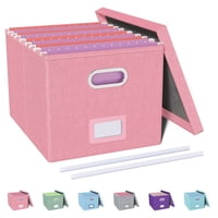 Organizador De Archivos Oterri, Caja De Archivos Portátil Con Tapa, Color Rosa