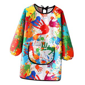Magideal - Delantal De Pintura Art Smock Para Niños, Babero Suave Resistente Al Agua Para El Hogar, Delantal De Pintura De Artista Para Hornear, Alimentar A Niño Estilo A L