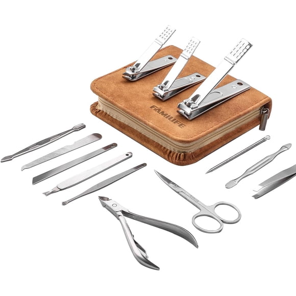 Set Manicure FAMILIFE 13 Piezas Acero Inoxidable Estuche