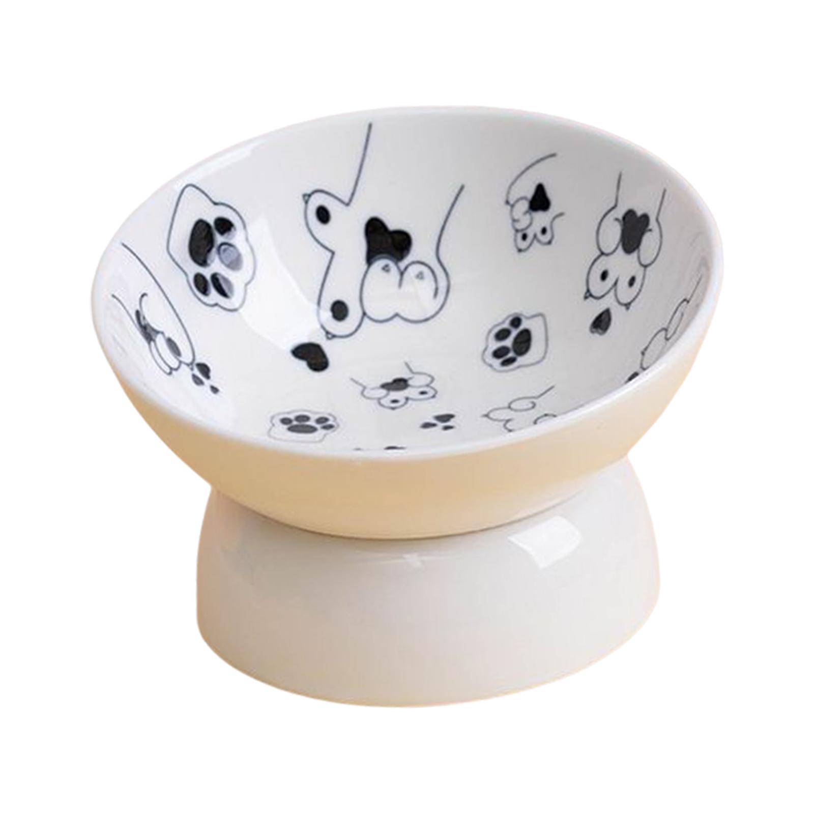 Magideal - Cuenco Elevado Para Mascotas Cuenco Cerámico Antideslizante Dispensador De Comida Y Agua Alimentador Lento Adecuado Para Gatos Perros Pequeños Y Otros Animales Uso Doméstico , Negro