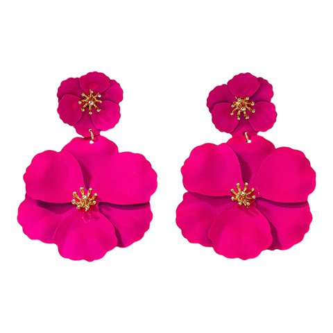Ioensy - Pendientes Colgantes De Flores Pendientes De Tuerca Para Compromiso Día De San Valentín Mujer