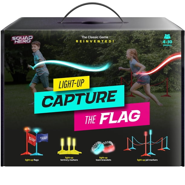 Juego de Captura la Bandera que Brilla en la Oscuridad - Juego de patio al aire libre para niños de