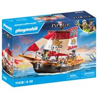 Barco Pirata Playmobil 71418 Con 2 Figuras Y 98 Accesorios