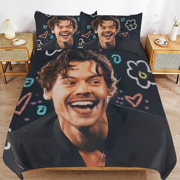 Harry Styles Simple Smooth Finish Practical Zipper Closure Soft Bedding Duvet Cover Sets Sleep Essentials
