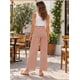 thumbnail image 4 of Pantalón Palazzo Mujer Rayado Tiro Alto Cintura Elástica Azul marino, 4 of 6
