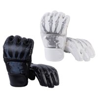 Ioensy - 2 Pares De Guantes De Boxeo Mma Guantes De Boxeo De Medio Dedo Para Entrenamiento Saco De Boxeo Sanda Blanco Y Negro