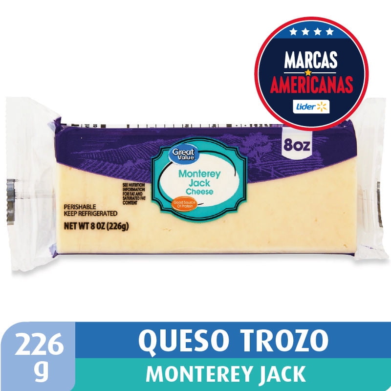 Queso Monterey Jack Trozo Coctel 226 g Great Value