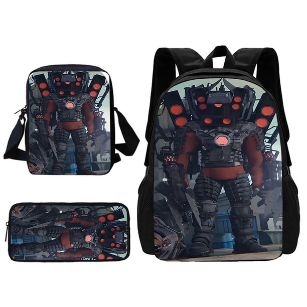 3 pcs set Skibidi Toilet Toilet School Child School Backpack With Shoulder Bag Pencil Bags School Bags for Boys Girls Best Gift