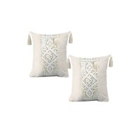 Genérico - Set De 2 Fundas De Cojin Estilo Bohemio 45X45 Cm Blanco 03