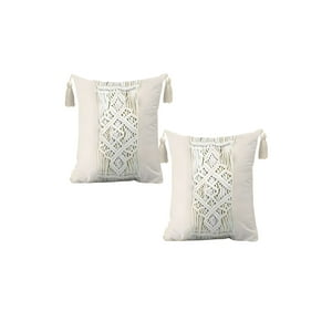 Genérico - Set De 2 Fundas De Cojin Estilo Bohemio 45X45 Cm Blanco 03