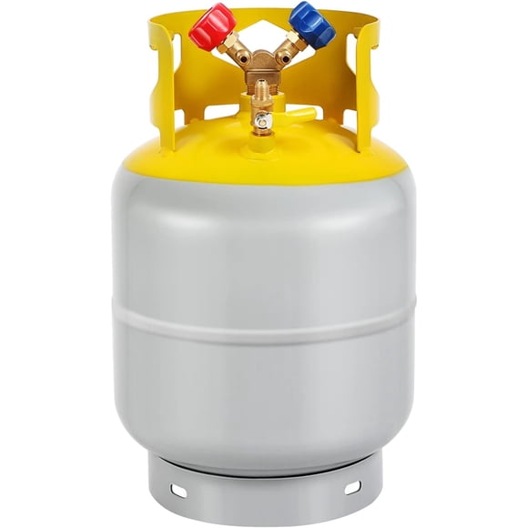Tanque de recuperación de refrigerante FAHKNS 22,68 kg con válvula en Y 1/4 SAE