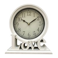 Bothyi - Reloj De Escritorio Redondo Para Chimenea, Sin Tictac, Decorativo, Para Granja, Silencioso, Junto A La Cama, Color Blanco