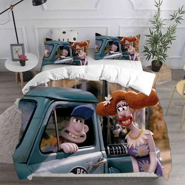 wallace and gromit dog Cartoon movie Poster Duvet Cover Sets, Wallace & Gromit Bedding Sets Kids Adult Size Bed Sheets
