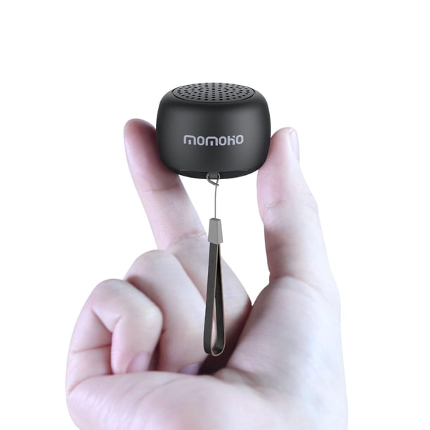 MOMOHO, el minialtavoz Bluetooth más pequeño, inalámbrico, con micrófono incorporado, altavoz portátil TWS Pairning para senderismo, correr, coche, actividades al aire libre, viajes, regalos (negro)