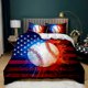 thumbnail image 1 of v1657 Bed Sheets Baseball Duvet Cover Set Twin Queen King Size Ball Comforter Cover Sports Theme Bedding Set Kids Boys Teen Polyester Quilt Cover 3-Piece Bedding Set (1 Duvet Cover + 2 Pillow Shams) B, 1 of 5