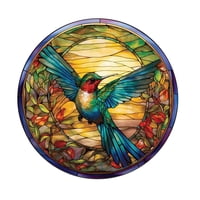 Magideal - Calcomanía Para Ventana, Calcomanía De Vidrio De Colibrí De Pvc, Decoración De Pared, Calcomanía Decorativa Para Puerta Corrediza De Vidrio Redonda, C Estilo B