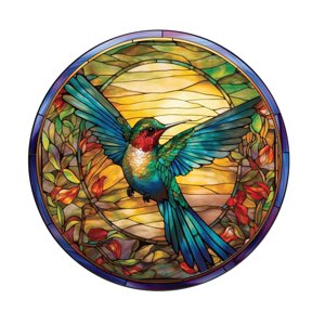Magideal - Calcomanía Para Ventana, Calcomanía De Vidrio De Colibrí De Pvc, Decoración De Pared, Calcomanía Decorativa Para Puerta Corrediza De Vidrio Redonda, C Estilo B
