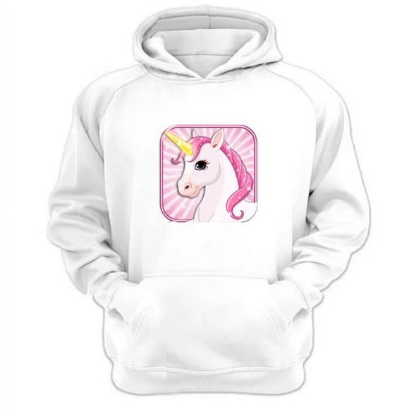 Polerón Canguro Unicornio Blanco Talla S Unisex