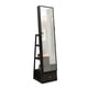 thumbnail image 2 of 360°Swivel Jewelry Cabinet with Full Length Mirror, 360°Rotating Standing Jewelry Armoire Organizer, Lockable Storage Cabinet, Interior Lighted Mirror and Storage Drawers, Black, 2 of 3