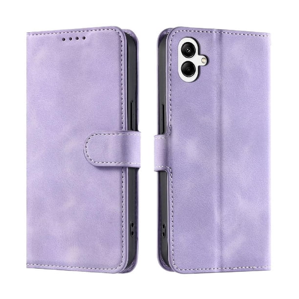 Funda Cartera para Samsung Galaxy A07 Tapa con Ranuras, Soporte y Correa Morado