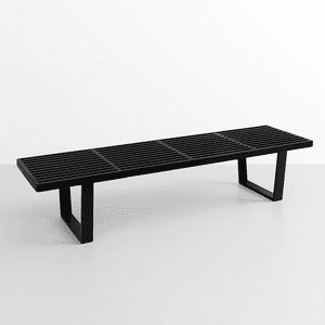 Klik Muebles - Banqueta De Madera Y Metal George Nelson 160Cm - Negra
