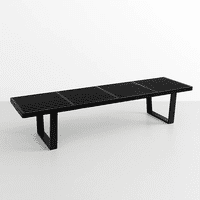 Klik Muebles - Banqueta De Madera Y Metal George Nelson 160Cm - Negra