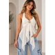 thumbnail image 1 of Blusa Top Mujer Transparente Asimétrico Con Aplique Verano blanco Talla Única, 1 of 3
